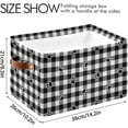 thumbnail image 4 of GZHJMY Collapsible Storage Basket Footprints on The Grid Rectangular Storage Bins Baskets Toys Storage Bins with Handles for Bedroom Home Office 1PCS, 4 of 7
