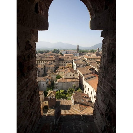View from the Giunigi Tower, Lucca, Tuscany, Italy, Europe Print Wall Art By Oliviero