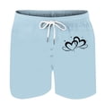 thumbnail image 3 of BiZtdJrK Ofertas en Walmart, Mens Big and Tall Beach Shorts Valentine's Day Heart Print Swim Trunks Summer Casual Drawstring Elastic Waist Hiking Workout Shorts with Pockets Light Blue L, 3 of 5