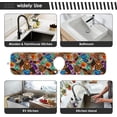 thumbnail image 7 of Coolnut Halloween Candy Colorful Skull Sink Splash Guard for Faucet 2 Packs Faucet Absorbent Mats, Faucet Handle Drip Catcher Quickly Drying Mat for Kitchen Counter Bathroom, 14.9"x5.5", 7 of 7