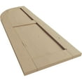 thumbnail image 6 of Ekena Millwork 15"W x 62"H (47" Low Side) Timberthane Knotty Pine Two Equal Flat Panel w/Quarter Round Arch Top Faux Wood Shutters (Per Pair), Primed Tan, 6 of 6
