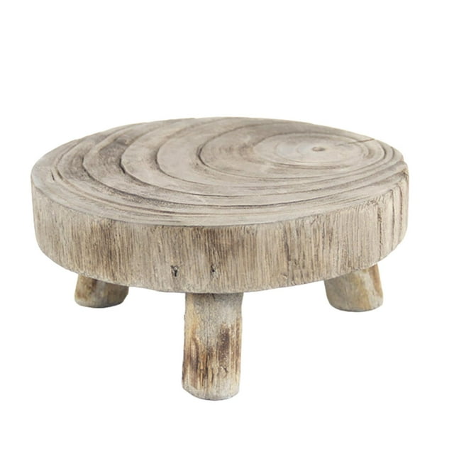 Soporte para plantas, taburete para plantas, redondo, para jardín, soporte para macetas, soporte para macetas para Color Madera S