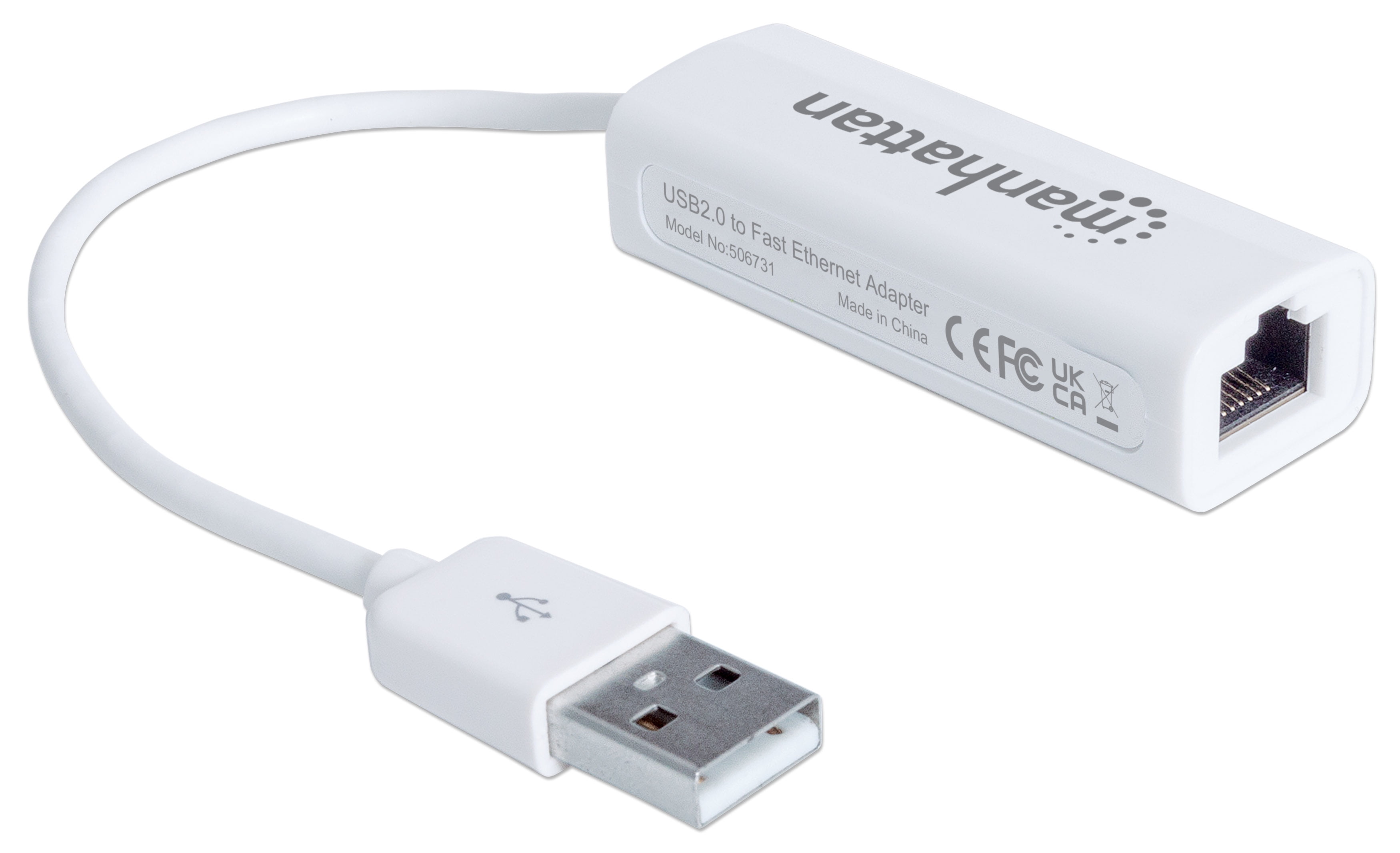 Manhattan USB Fast Ethernet Adapter 10/100 Mbps Fast Ethernet, Hi-Speed USB photo