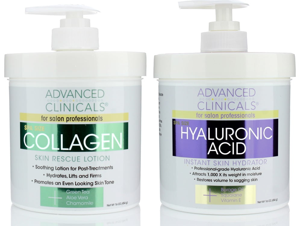 Advanced Clinicals Collagen Cream and Hyaluronic Acid Cream Set