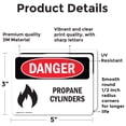 thumbnail image 2 of (2 Pack) Propane Cylinders OSHA Danger Sign 5 Inch X 3.5 Inch Vinyl Label Decal Sticker Weather Resistant, UV Protected for Workplace, Business, and Construction Site, Made in the USA, 2 of 7