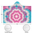 thumbnail image 3 of Wearable Blanket,Pink Blue Tie Dye Mandala Hooded Wearable Sherpa Blanket for Adults & Teens,Winter Poncho Shawl Wrap Cape Thick Warm,60"x80", 3 of 5