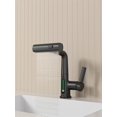 thumbnail image 4 of Robinet de Lavabo de Salle de Bain à Affichage Numérique de la Température LED avec Poignée Unique 360° Rotatif Cascade 3-en-1 Robinet de Lavabo avec Hauteur Réglable - Noir Mat, 4 of 8