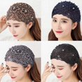 thumbnail image 5 of Plum Blossom Hollow Beaded Wide Headband, Fashionable and Casual Hair Accessorie, 5 of 5