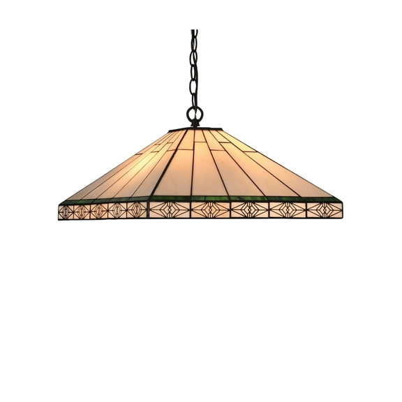 CHLOE Theros Tiffany-style 2 Light Mission Hanging Pendant Fixture 18" Shade