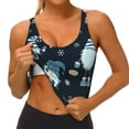 thumbnail image 3 of Uemuo Gnome and Snowflakes Pattern Women's Sports Bra - High Impact Support, Breathable, and Comfortable Athletic Bra for Running, Yoga, and Workouts, 3 of 9