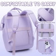 thumbnail image 5 of 4PCS Backpack with Lunch Box, Pencil Case & Earphone Bag, Waterproof Casual Daypack for Travel, Pink, 5 of 9