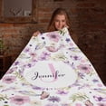 thumbnail image 5 of Custom Blankets with Name for Girls Personalized Baby Name Blankets Customized Swaddle Bed Blankets with Baby Name Flower Personalized Flower Blankets for Toddler Soft and Warm 30x40inch, 5 of 6