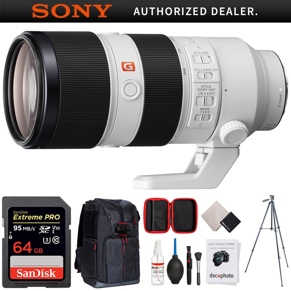 Sony FE 70-200mm F2.8GM OSS E-Mount Lens (SEL70200GM) w/ 64GB