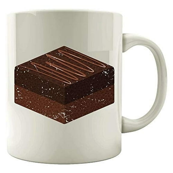 Funny Brownie 11 oz Coffee Mug - Decadent Chocolate Dessert Humor White Ceramic Gift