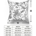 thumbnail image 6 of Chinoiserie Pillow Covers 16x16 Inch Set of 2 Black White Gray Floral Birds Decorative Throw Pillows Rustic Vintage Flowers Pillow Cases Cotton Square Cushion Cover Decor for Couch Bed Sofa, 6 of 6