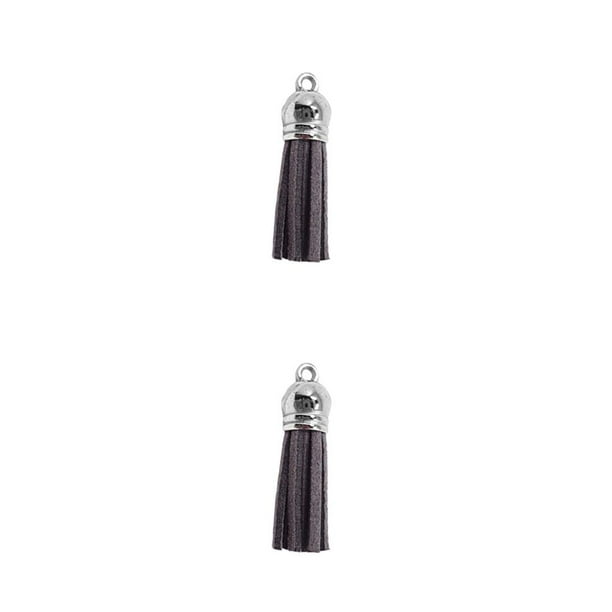 Matsuzay 28 Piezas Bolsa Keychian Charms Único Exquisito Llavero Simple Adorno de borla Accesorio de bricolaje para bolsas Llaves gris oscuro Gris oscuro 2Conjunto