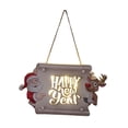 thumbnail image 2 of Placa de luz de Navidad de madera Adorno decorativo Letrero brillante Letrero colgante de puerta para fiesta, interior al aire libre, porche, de 25x145x24 cm Estilo D Macarena Letrero colgante, 2 of 8