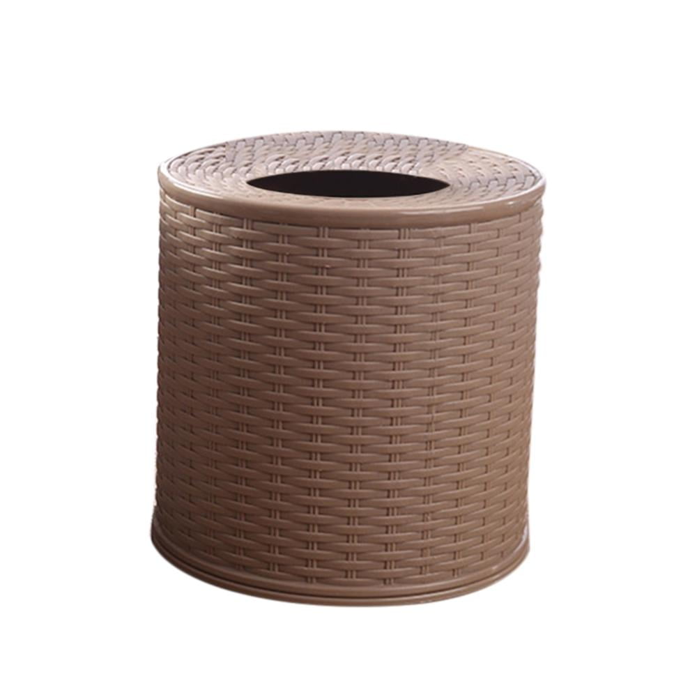 Chinese classical style Round Rattan Tissue Box Vine Roll Holder Toilet