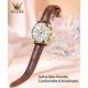 thumbnail image 3 of Women’s Chronograph Watch with Brown Leather Straps, Rose Gold Case, Waterproof, Date and Day Display, Elegant Luxury Dress Style, 3 of 5