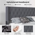 thumbnail image 5 of Costway Queen Size Upholstered Platform Bed with Button Tufted Wingback Headboard Grey, 5 of 10