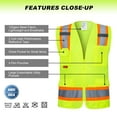 thumbnail image 2 of ProtectX High Visibility Reflective Safety Vest for Men Women Hi Vis Work Construction Vest with Pockets Class 2 Neon Green 3X-Large, 2 of 7
