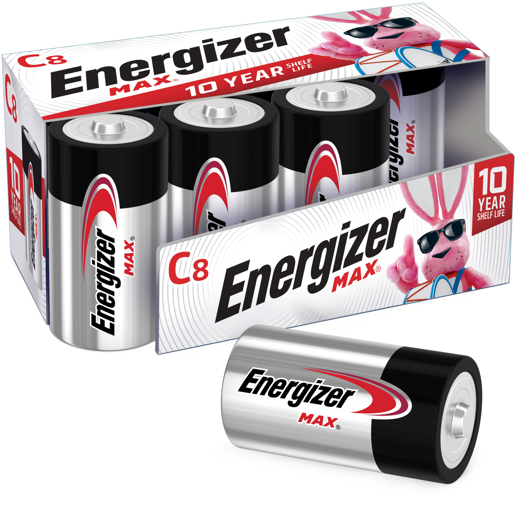 Energizer Max Alkaline C Batteries 1.5V, 8 Per Pack