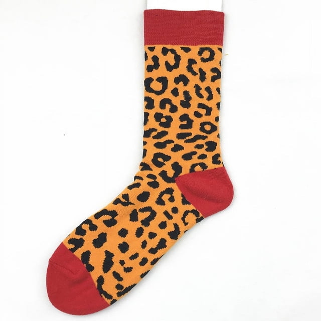 Calcetines de moda para hombre y mujer, calcetines de algodón de tubo largo para hombre, calcetines de jacquard con frutas de colores y animales, calcetines felices