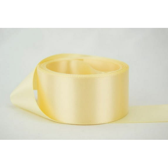 Ribbon Bazaar Double Faced Satin 5/8 inch Buttercup 50 yards 100% Polyester Ribbon