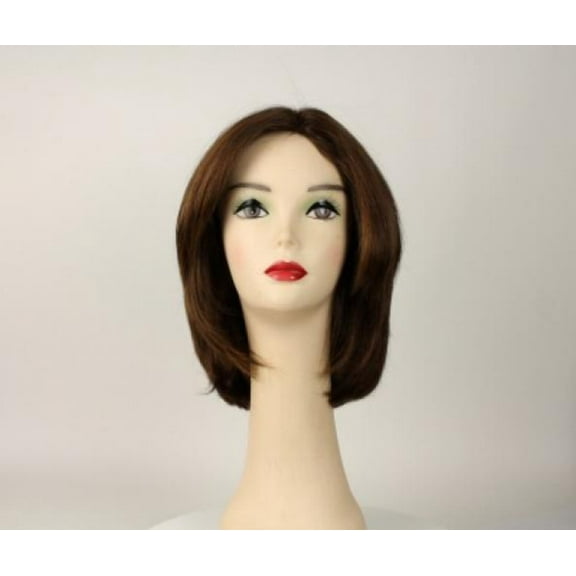 European Human Hair Freeda Wig Regina Brown With Reddish Highlights Multi-Directional Skin Top Size L