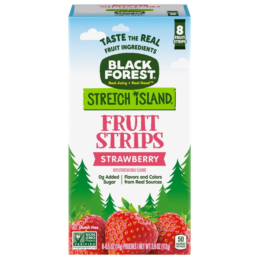 Black Forest Stretch Island Fruit Strips, Strawberry, 0.5 oz Strips, 8