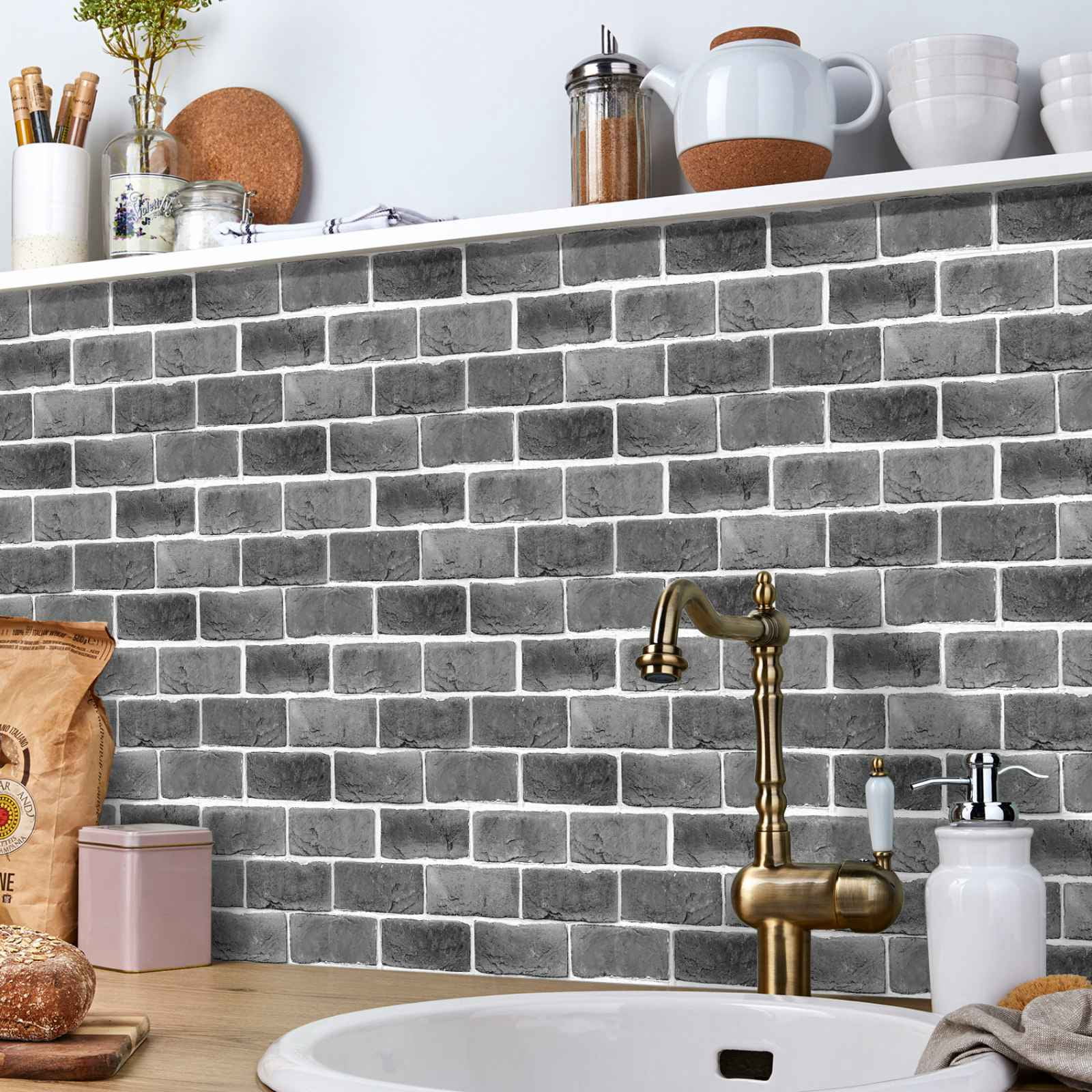 15 Sheet Peel and Stick Backsplash Tiles, 11.8 x 6 Inch Vintage Self Adhesive Tile Sticker Vinyl Decals Wallpaper for Backsplash Kitchen, Bathroom
