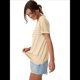 thumbnail image 1 of Top Tipo Túnica de Punto con Escote Redondo y Aberturas para Mujer, Color Albaricoque XL, 1 of 8