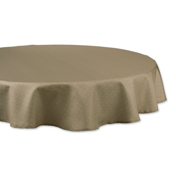 Stone Tonal Lattice Print Outdoor Tablecloth 60 Round