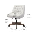 thumbnail image 5 of Modern Vanity Chair, SYNGAR Home Swivel Office Chair, Height Adjustable Task Chair, Comfy Upholstered Accent Chair with Soft Back, Linen Fabric Desk Chair for Living Room Bedroom, Beige, D8048, 5 of 10