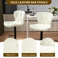 thumbnail image 6 of Hawsaiy Modern Bar Stools Set of 3, Adjustable Faux Leather Upholstered Swivel Bar Stools, Counter Height Bar Chairs with Back for Kitchen Island, White, 6 of 10