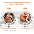 thumbnail image 2 of Wall Mounted Makeup Mirror 8 inches LED Touch Screen Adjustable Light Double Sided, 2 of 4