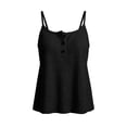 thumbnail image 6 of GUACER Womens Waffle Knit Cami Top Trendy Button Spaghetti Straps Casual Summer Tank Tops, 6 of 9