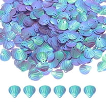 50 Gram Loose Sequins 13 MM Seashell Sequins and Spangles with 2 Holes for Earrings Clothing Accessories Embroidery Sewing DIY Art Crafts Supplies, AB Purple