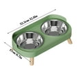thumbnail image 3 of KMWGRE Elevated Cat Dog Bowl Stainless Steel Feeder Integrated Food Water Dispenser Stand for Dining Comfort D 32.5x17cm, 3 of 5