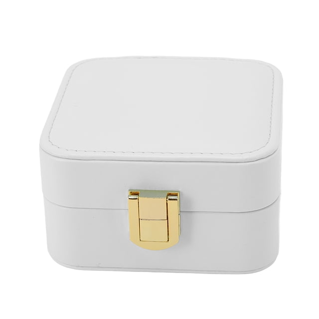 Estuche para joyas, pequeño organizador de joyas, expositor portátil para anillos y pendientes, color beige