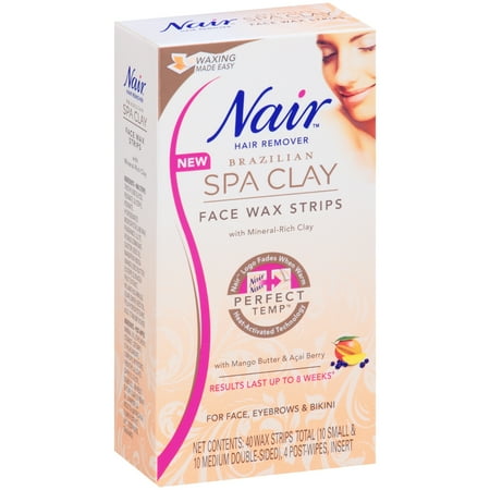 Nair™ Hair Remover Brazilian Spa Clay Face Wax Strips 40 ct. Box