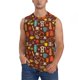 thumbnail image 1 of Fotbe Retro Coffee Men's Camiseta sin Mangas Estampada para Hombres, Playera Casual para Gimnasio, Entrenamiento, Playa-Large, 1 of 7