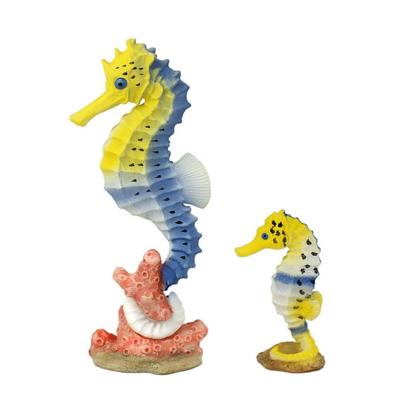 Shisuyan 2pcs Sea Horse Model Set Sea Animal Toy Set Decor Sea Horse Educational Toy for Kid Child Baby