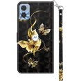 thumbnail image 3 of Case for Motorola Moto E22 Case Wallet with Card Holders - Lovely Colorful Pattern PU Leather Flip Phone Case TPU Shell Folio Cover Women Men for Motorola Moto E22 Color Golden Butterfly, 3 of 14