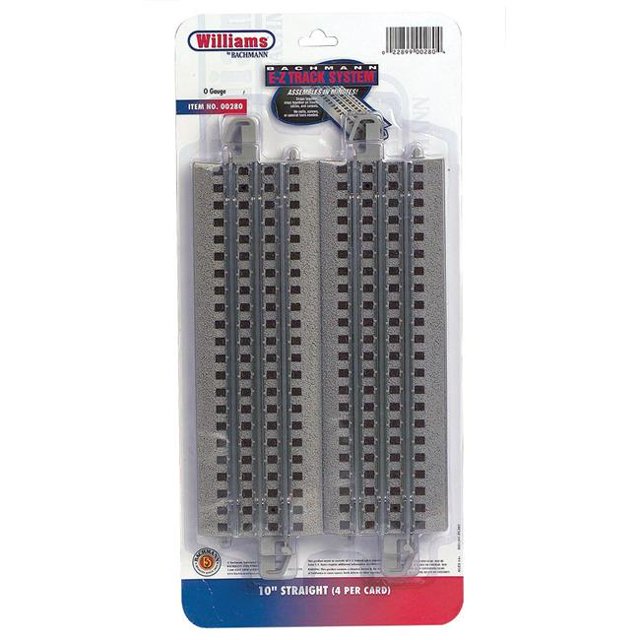 BAC00280 O Scale EZ Track 10 Po. Droit - Lot de 4