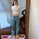 thumbnail image 4 of Pantalones holgados de estilo coreano para mujer, ropa de calle, pantalones cargo, ropa de Sanrio Y2k, pantalones deportivos con bordado de Hello Kitty, 4 of 5