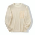 thumbnail image 5 of pstuiky Camisas de invierno de manga larga para hombre, Sudadera con cuello redondo, manga larga, color liso, para hombre, cómoda y cálida para el hogar Tops casuales para hombres l, 5 of 5