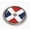 Semi-Flexible Aluminum Bezel, variant on Dominican Republic Flag 3D Domed Round Automotive Emblem