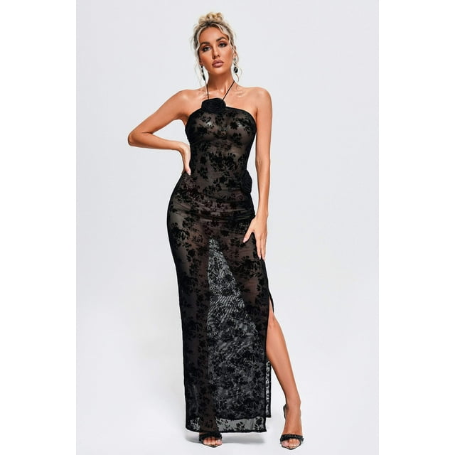 Vestido Vallea Floral Halter Maxi para mujer