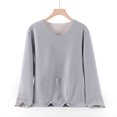 thumbnail image 2 of Yuyuzo Hauts de Pyjama Grande Taille pour Femmes Couche de Base en Molleton Thermique sous-Vêtements Col Ras du Cou Chandails à Manches Longues, 2 of 5